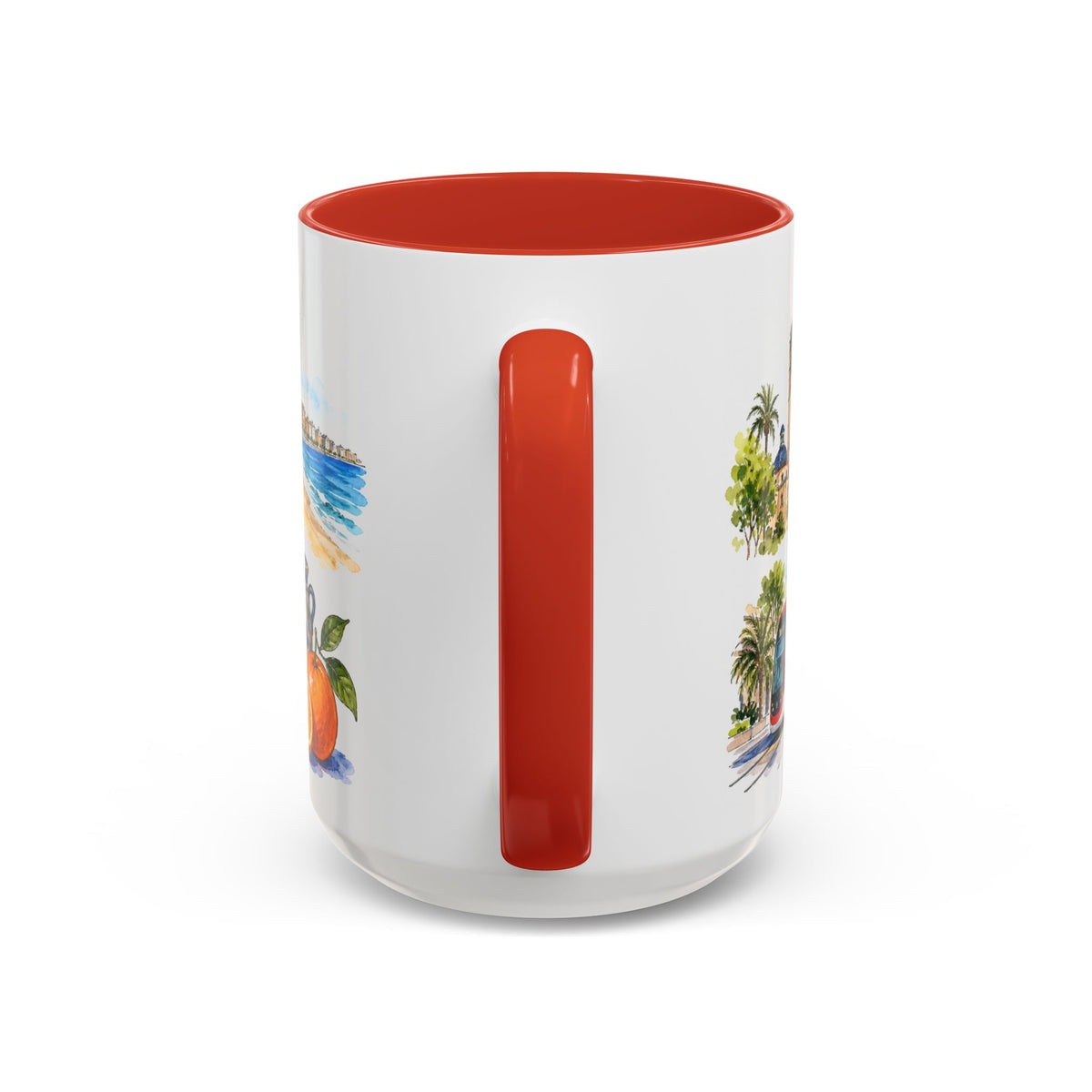 Valencia Illustrated Travel Mug | City Souvenir Accent Coffee Mug | 11oz 15oz Ceramic Cup