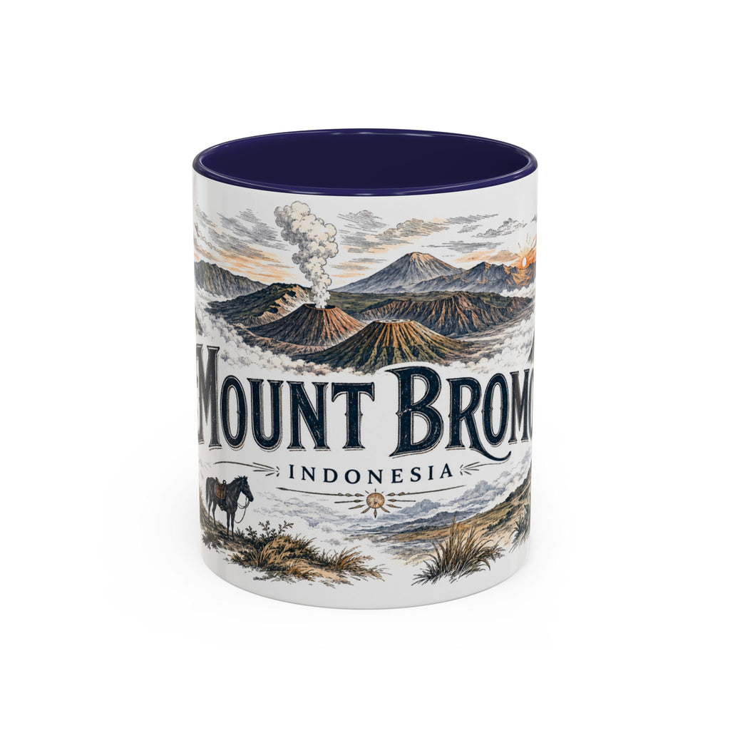 Mount Bromo Mug, Indonesia Travel Souvenir, Bucket List Gift, Accent Ceramic Coffee Mug 11oz 15oz