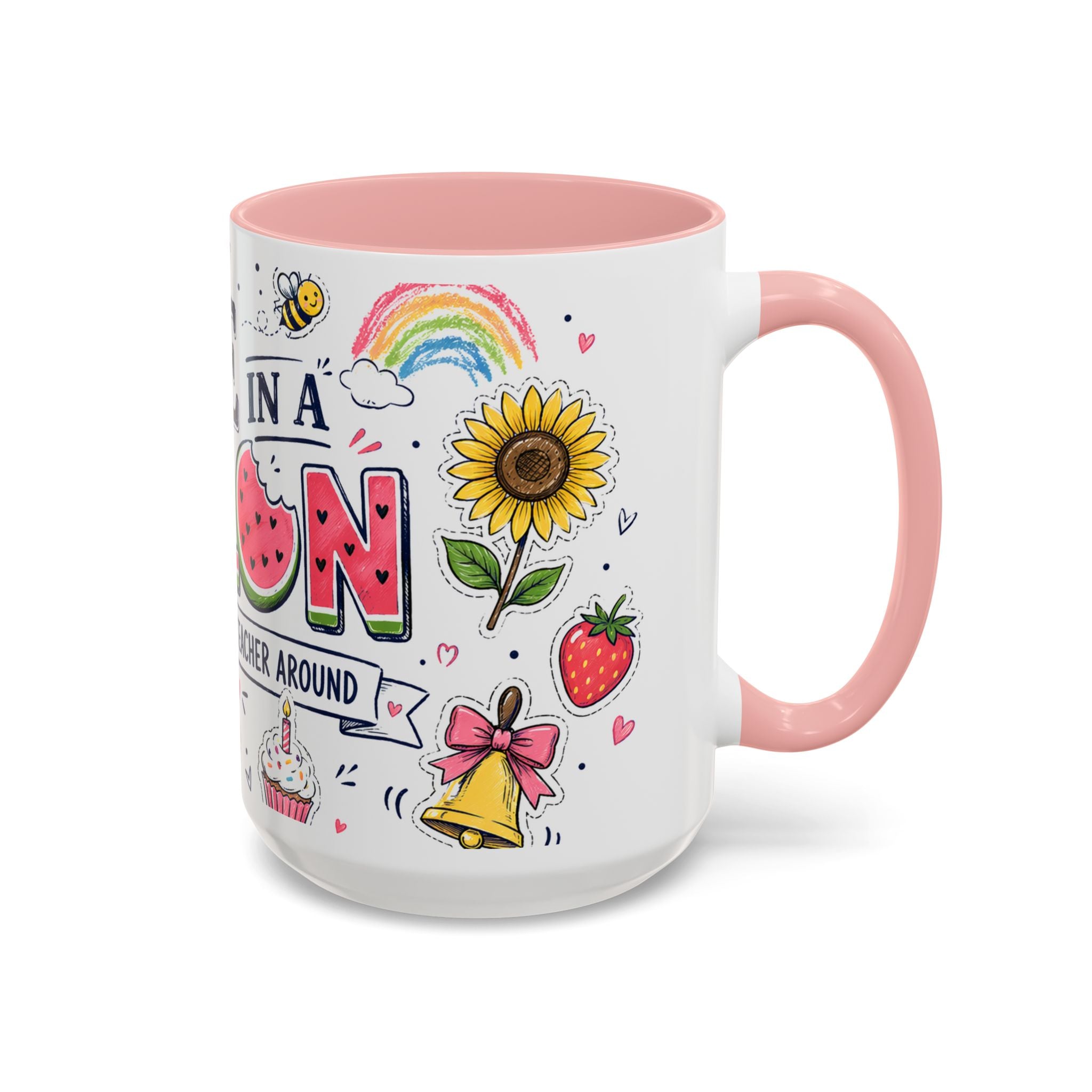 One in a Melon Coffee Mug | Sweetest Teacher Appreciation Gift | Accent Color Ceramic 11oz 15oz