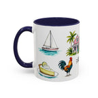 Key West Illustrated Travel Mug | City Souvenir Accent Coffee Mug | 11oz 15oz Ceramic Cup