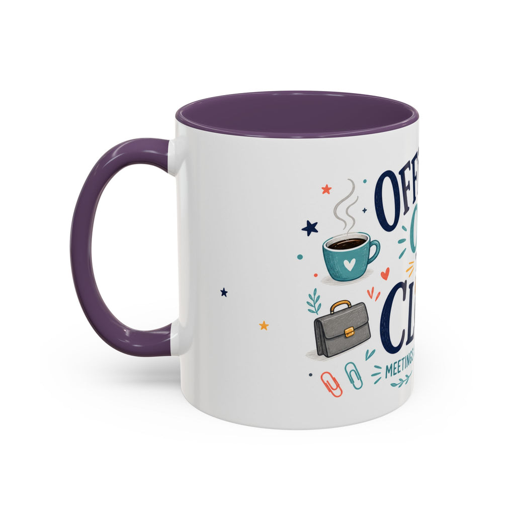 Officially Off The Clock Coffee Mug | Funny Retirement Gift | Accent Color Ceramic 11oz 15oz