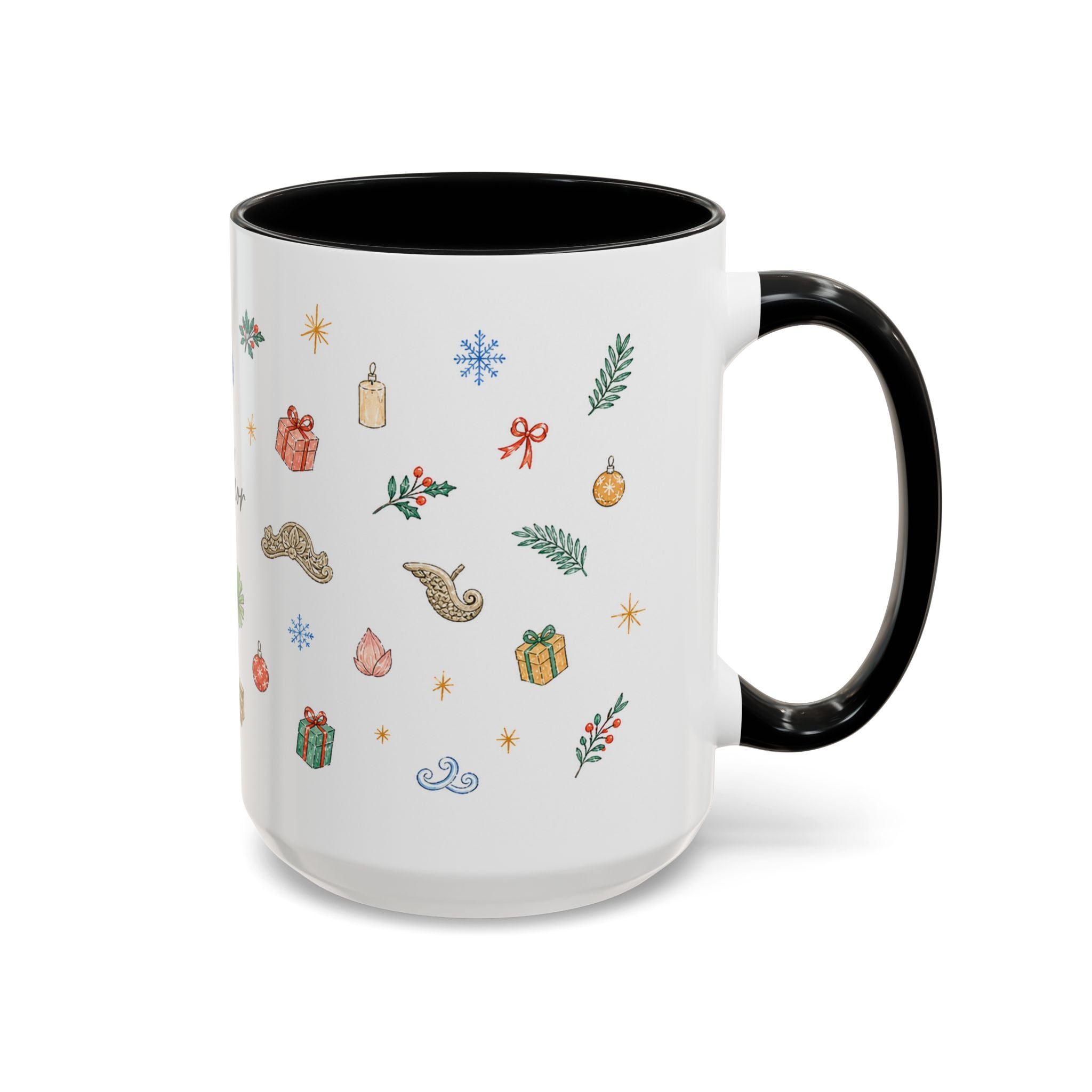 Angkor Christmas Mug | Watercolor Travel Souvenir | Holiday Gift | Accent Ceramic Coffee Cup 11oz 15oz