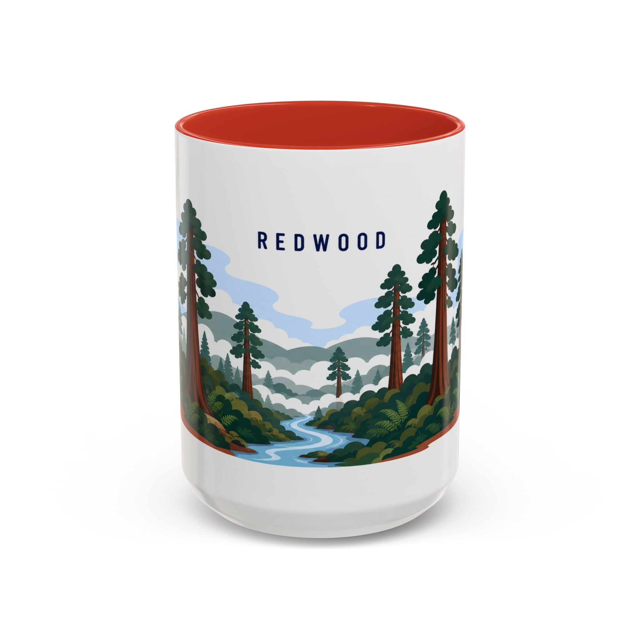 Redwood National Park Coffee Mug | Solid Color Block Park Souvenir | 11oz 15oz Accent Mug