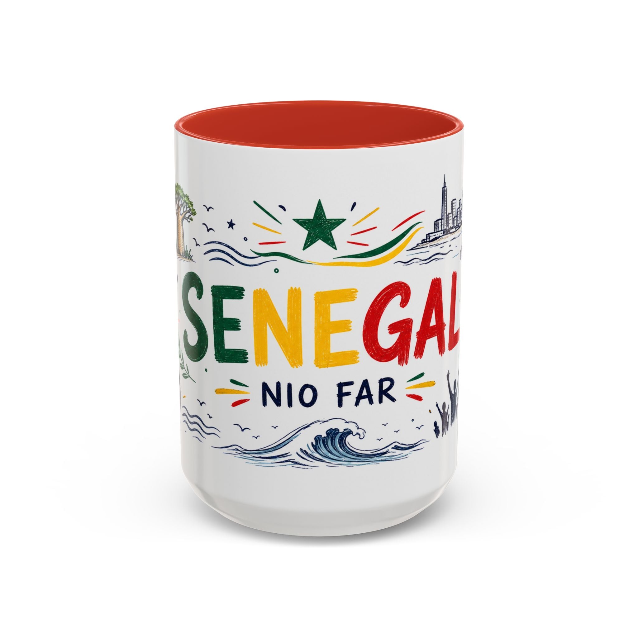 Senegal Soccer Coffee Mug | World Cup Fan Gift | Accent Color Ceramic 11oz 15oz Match Day Cup