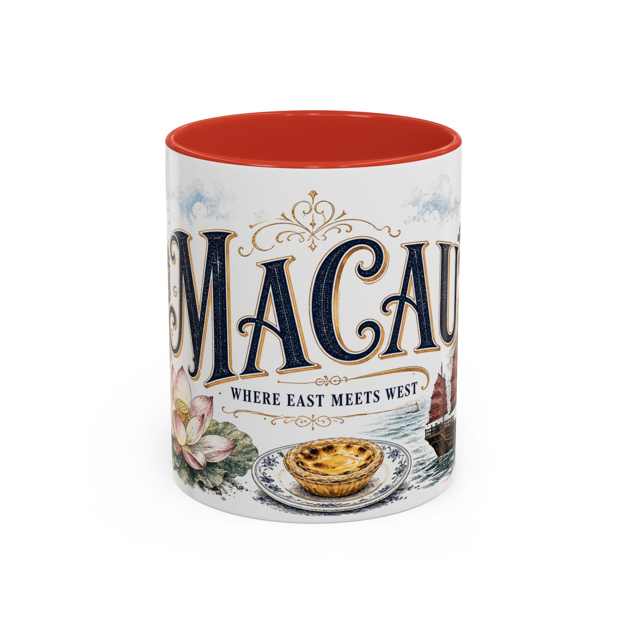 Macau Coffee Mug | Macau Travel Souvenir | Vintage Illustrated City Gift | 11 oz 15 oz Accent Mug