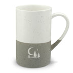 Moonlit Forest Engraved Speckled Ceramic Mug, 13oz, Minimalist Coffee Cup, Nature Inspired Gift