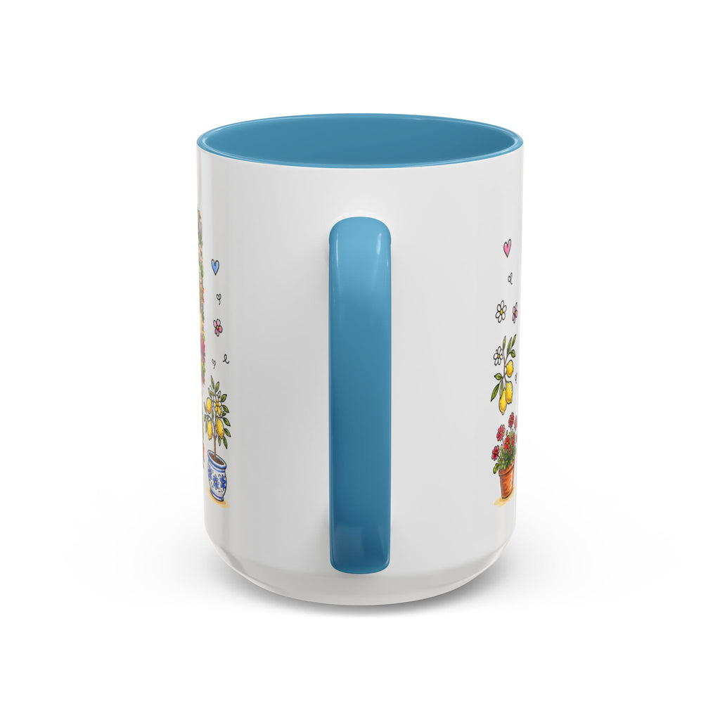 Positano Illustrated Travel Mug | Italy Souvenir Accent Coffee Mug | 11oz 15oz Ceramic Cup