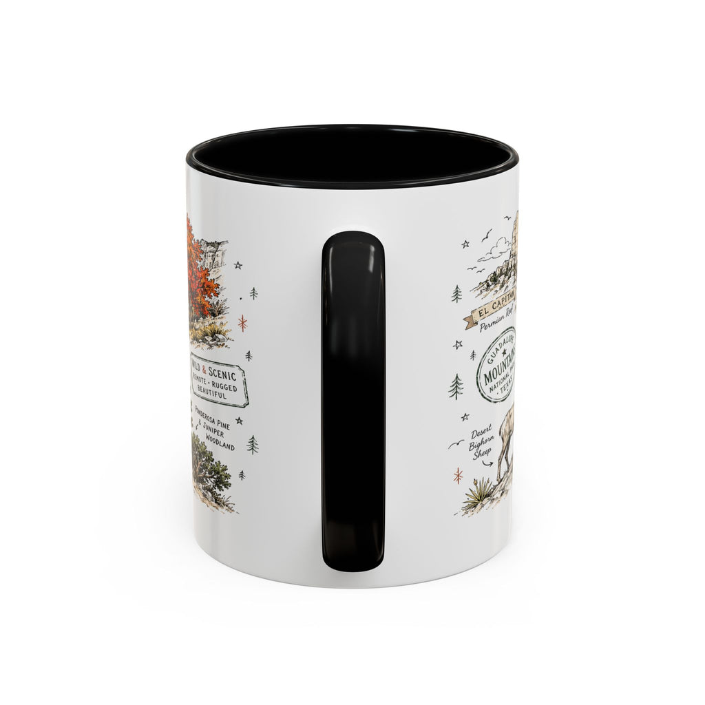 Guadalupe Mountains National Park Coffee Mug | Texas Desert Peaks Hiking Gift | Accent Color Ceramic 11oz 15oz