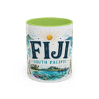 Fiji Coffee Mug | Travel Destination Souvenir Gift | Accent Color Ceramic 11oz 15oz