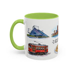 Cleveland Illustrated Travel Mug | City Souvenir Accent Coffee Mug | 11oz 15oz Ceramic Cup