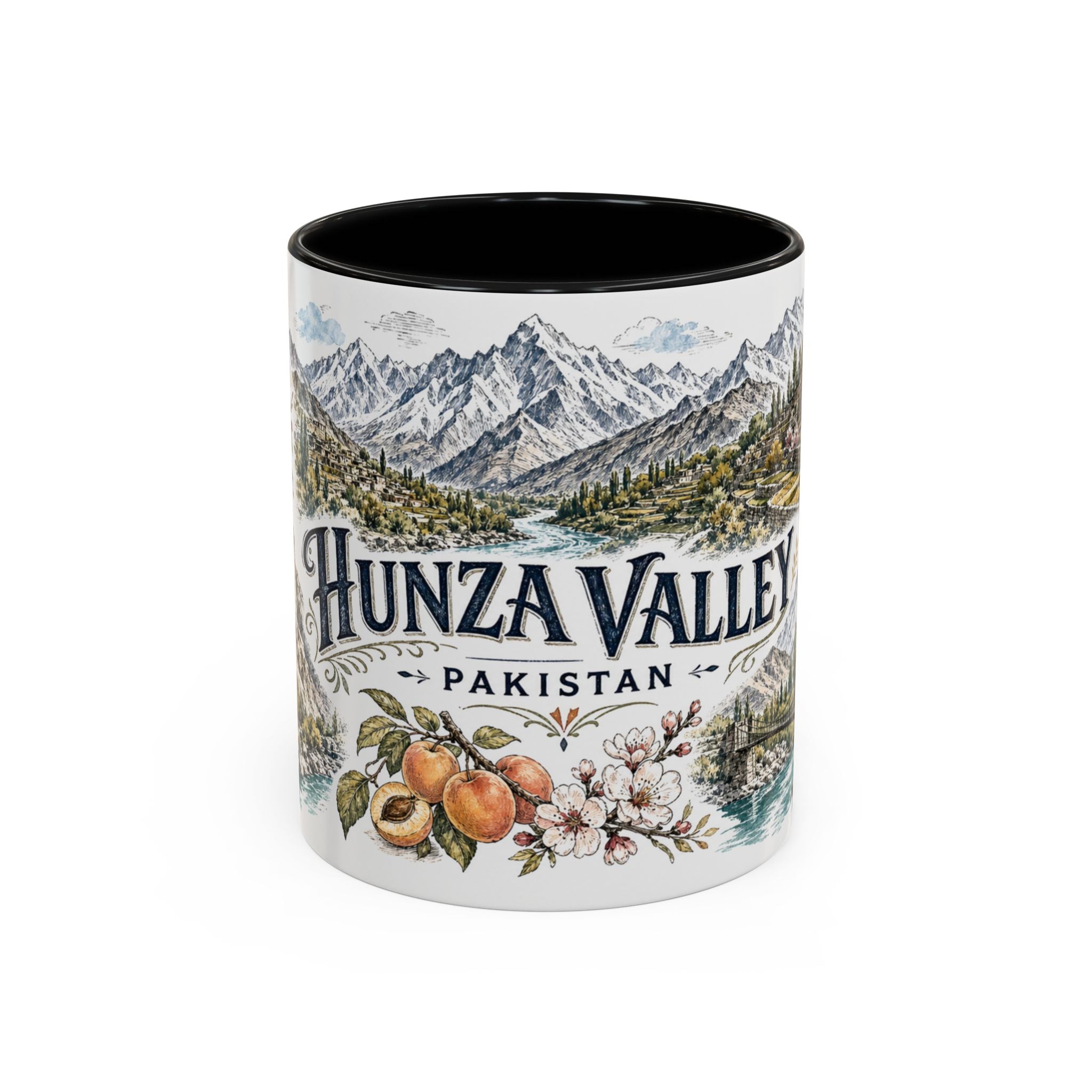 Hunza Valley Mug, Pakistan Travel Souvenir, Bucket List Gift, Accent Ceramic Coffee Mug 11oz 15oz