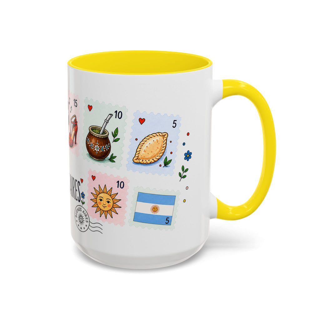 Buenos Aires Coffee Mug | Postage Stamp Collage Mug | Travel Souvenir Accent Cup 11oz 15oz