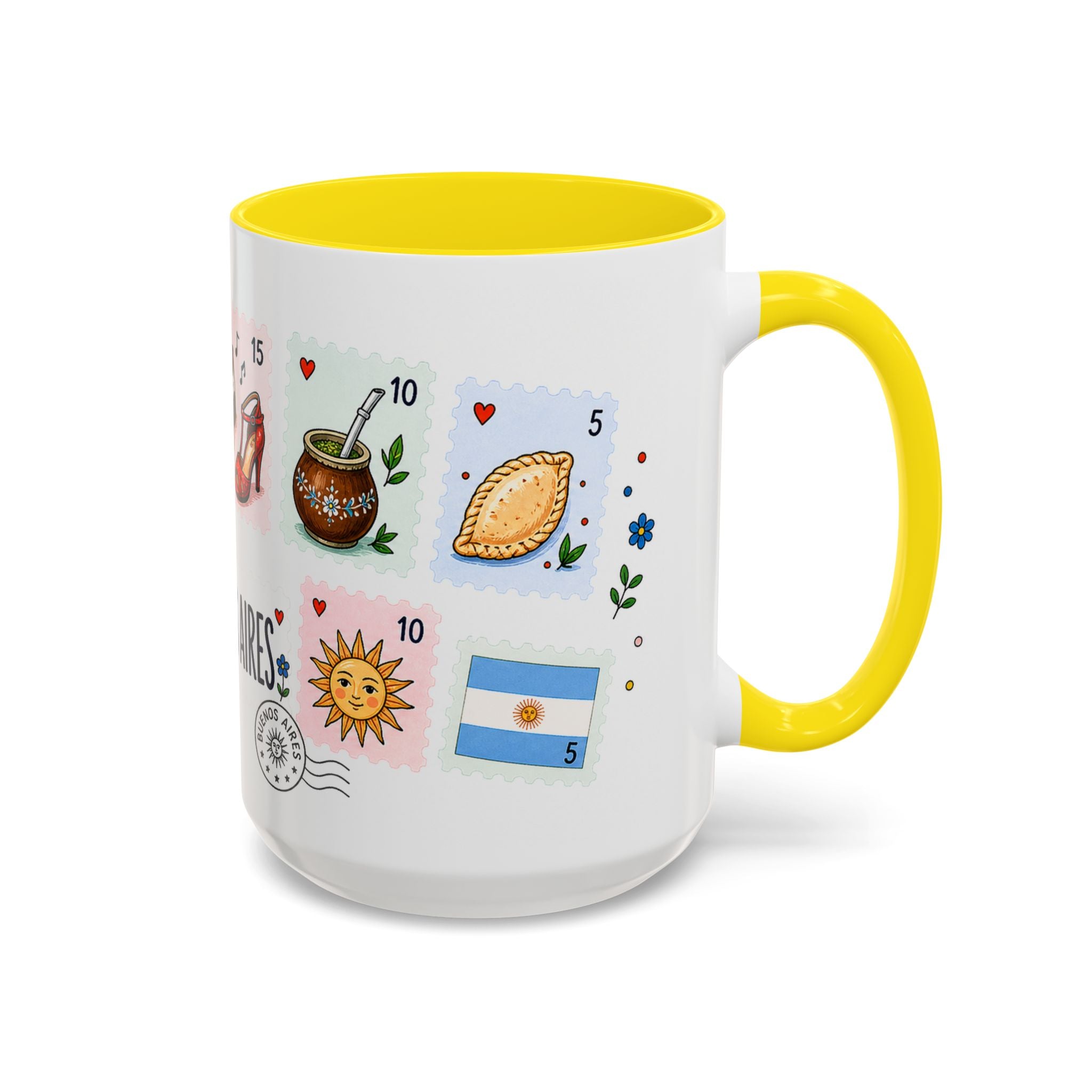 Buenos Aires Coffee Mug | Postage Stamp Collage Mug | Travel Souvenir Accent Cup 11oz 15oz