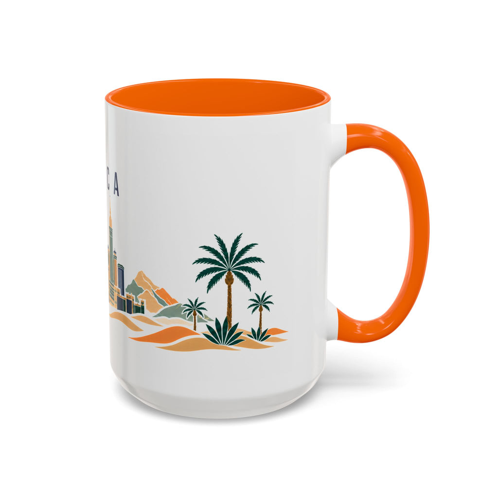 Mecca Coffee Mug | Saudi Arabia Travel Souvenir | Porcelain Decal City Gift | 11oz 15oz Accent Mug