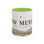 New Mexico State Map Mug | Desert Scenery, Yucca Flower Accent Coffee Cup
