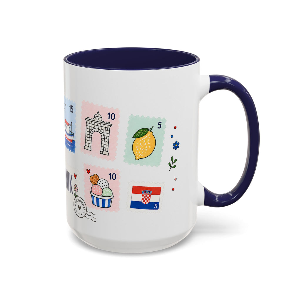 Dubrovnik Coffee Mug | Postage Stamp Collage Mug | Travel Souvenir Accent Cup 11oz 15oz