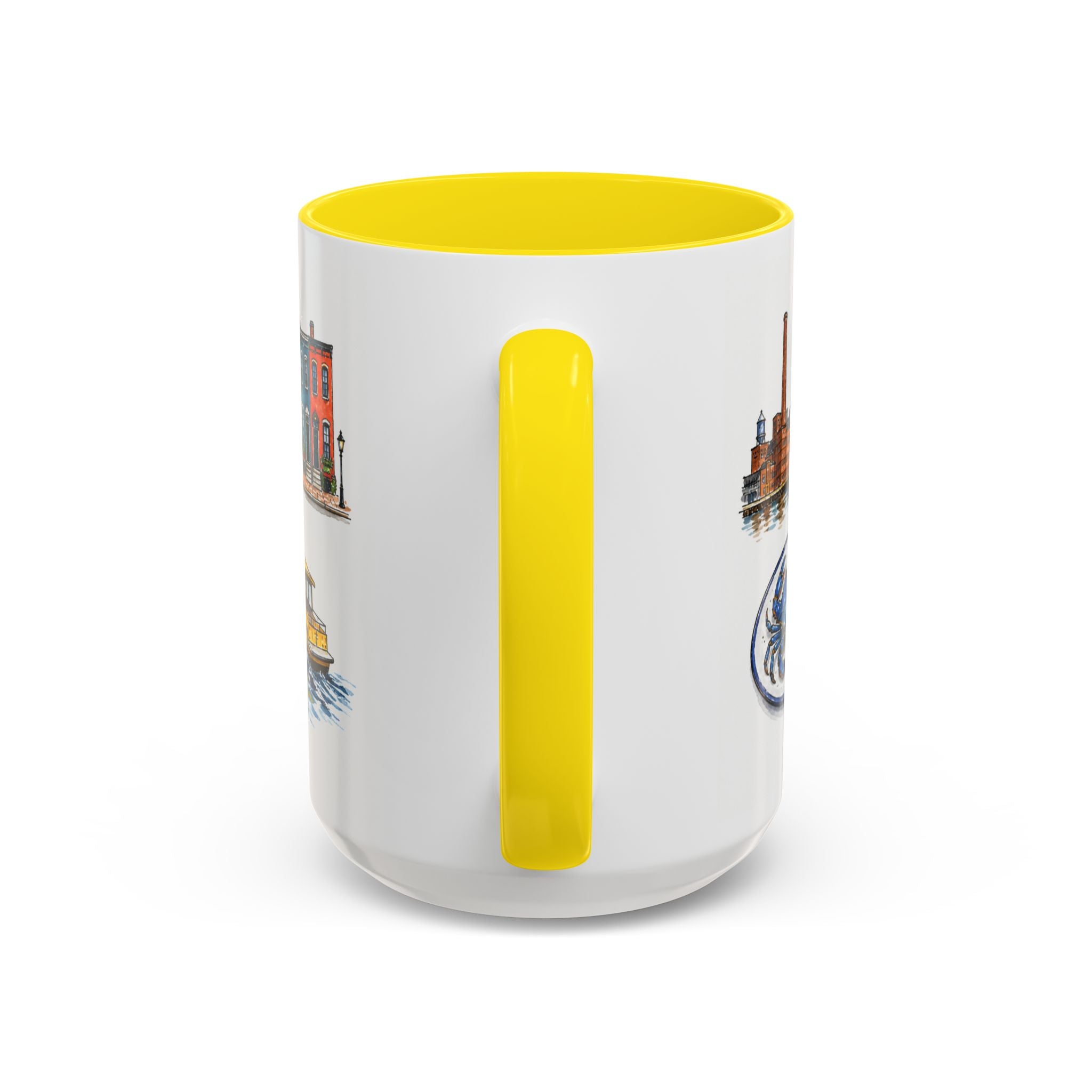 Baltimore Illustrated Travel Mug | City Souvenir Accent Coffee Mug | 11oz 15oz Ceramic Cup