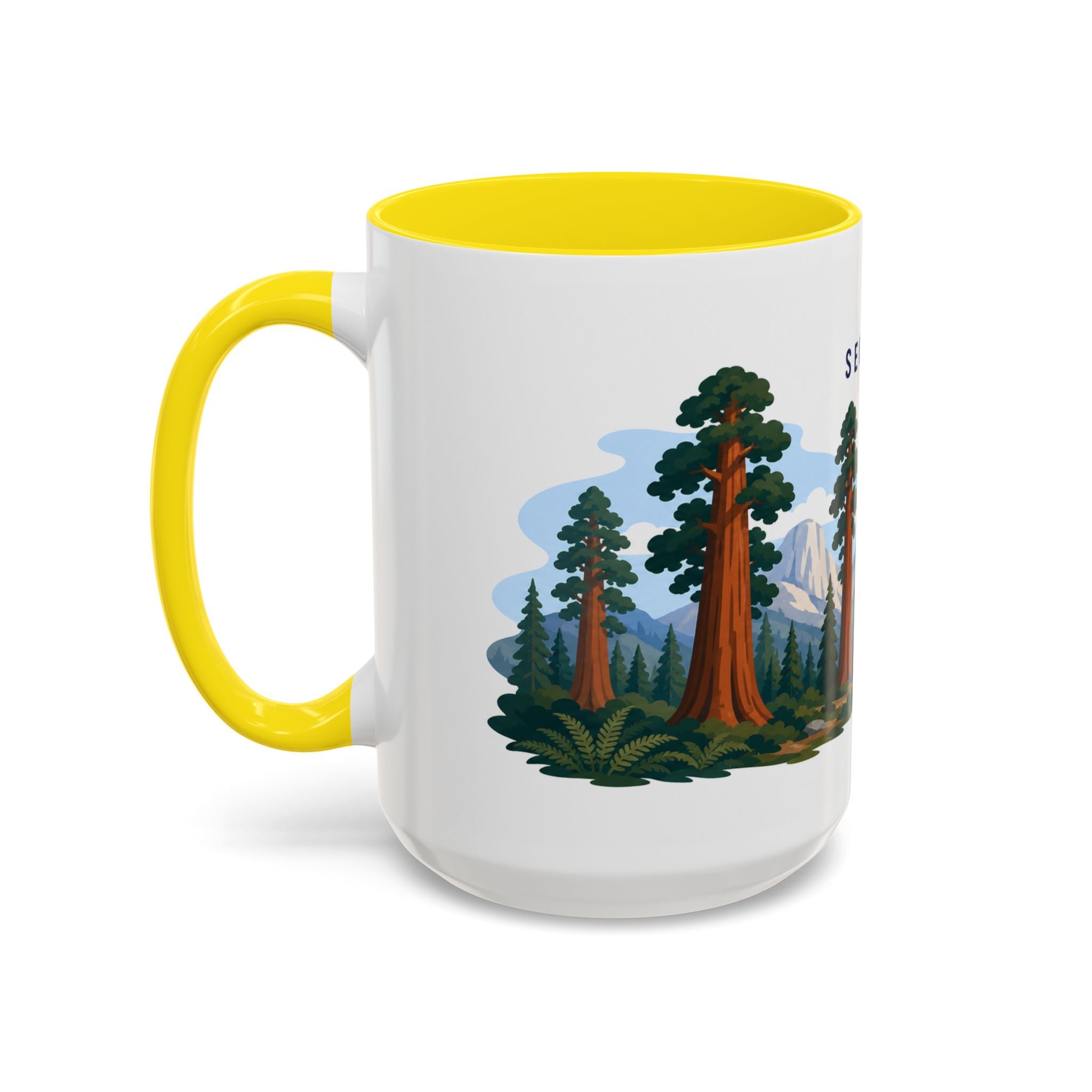 Sequoia National Park Coffee Mug | Solid Color Block Park Souvenir | 11oz 15oz Accent Mug