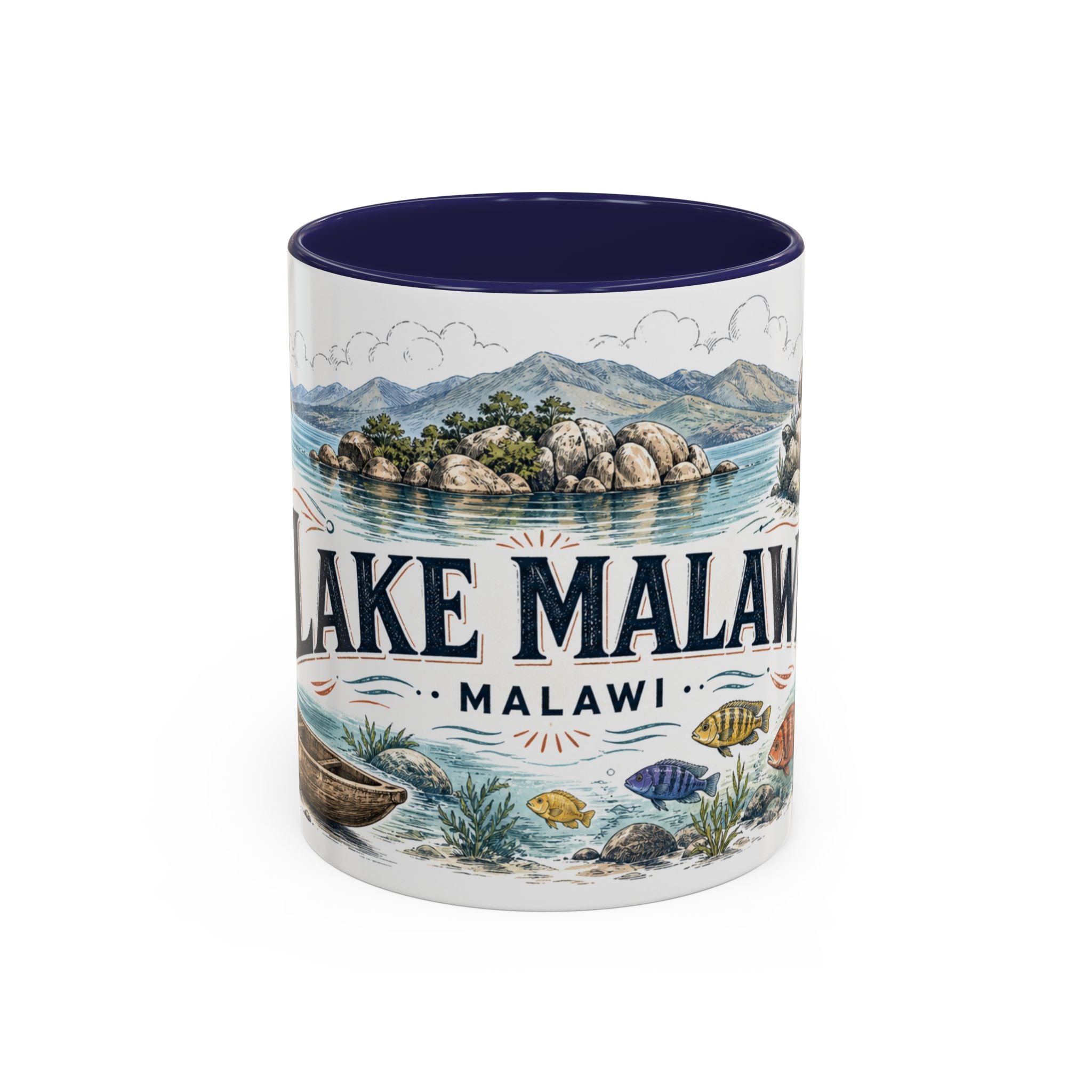 Lake Malawi Mug, Malawi Travel Souvenir, Bucket List Gift, Accent Ceramic Coffee Mug 11oz 15oz