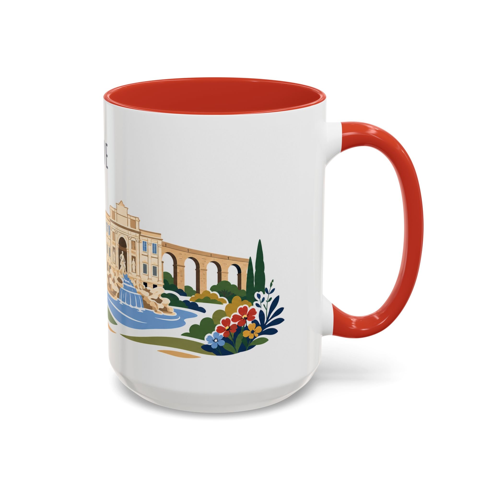 Rome Coffee Mug | Italy Travel Souvenir | Porcelain Decal City Gift | 11oz 15oz Accent Mug