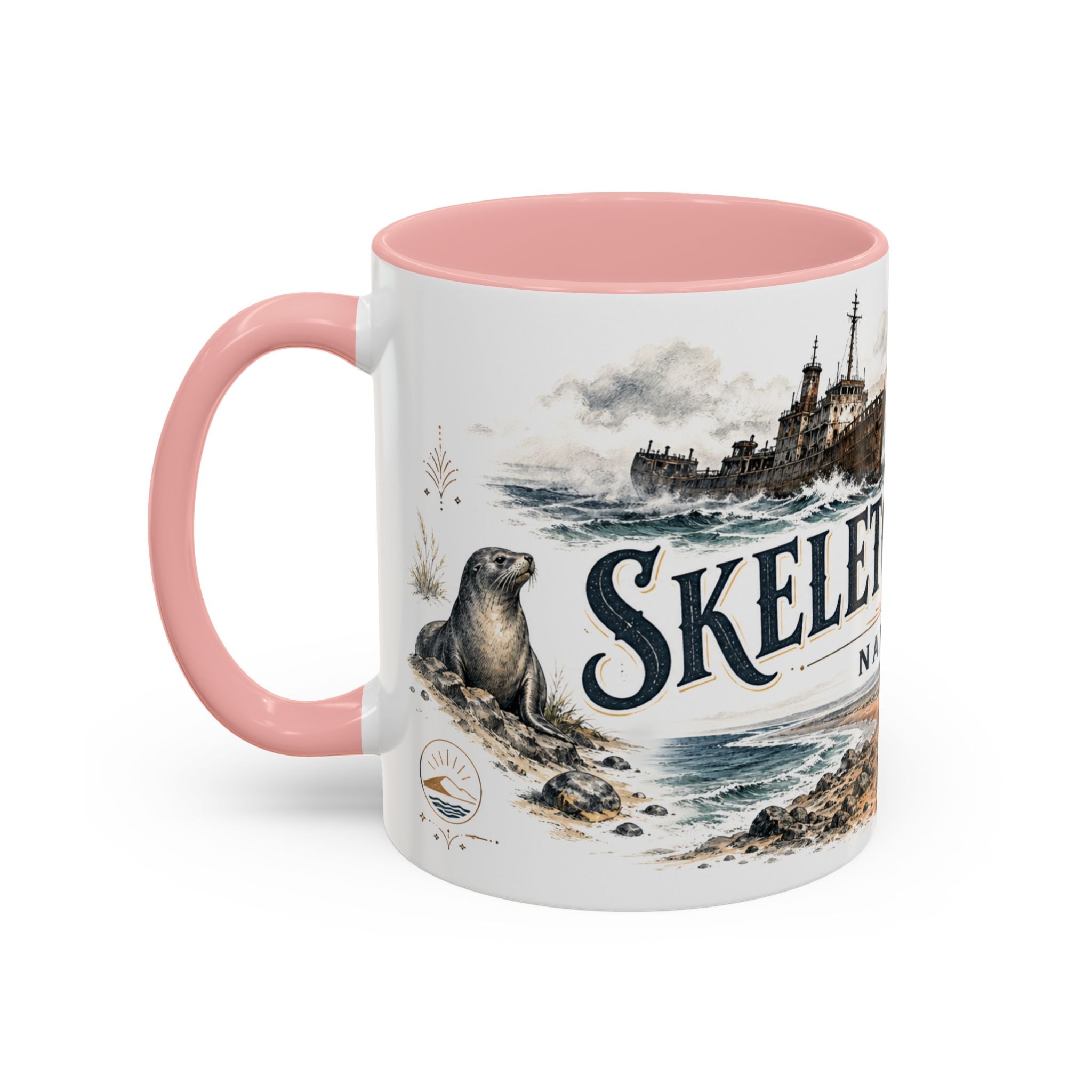 Skeleton Coast Mug, Namibia Travel Souvenir, Bucket List Gift, Accent Ceramic Coffee Mug 11oz 15oz