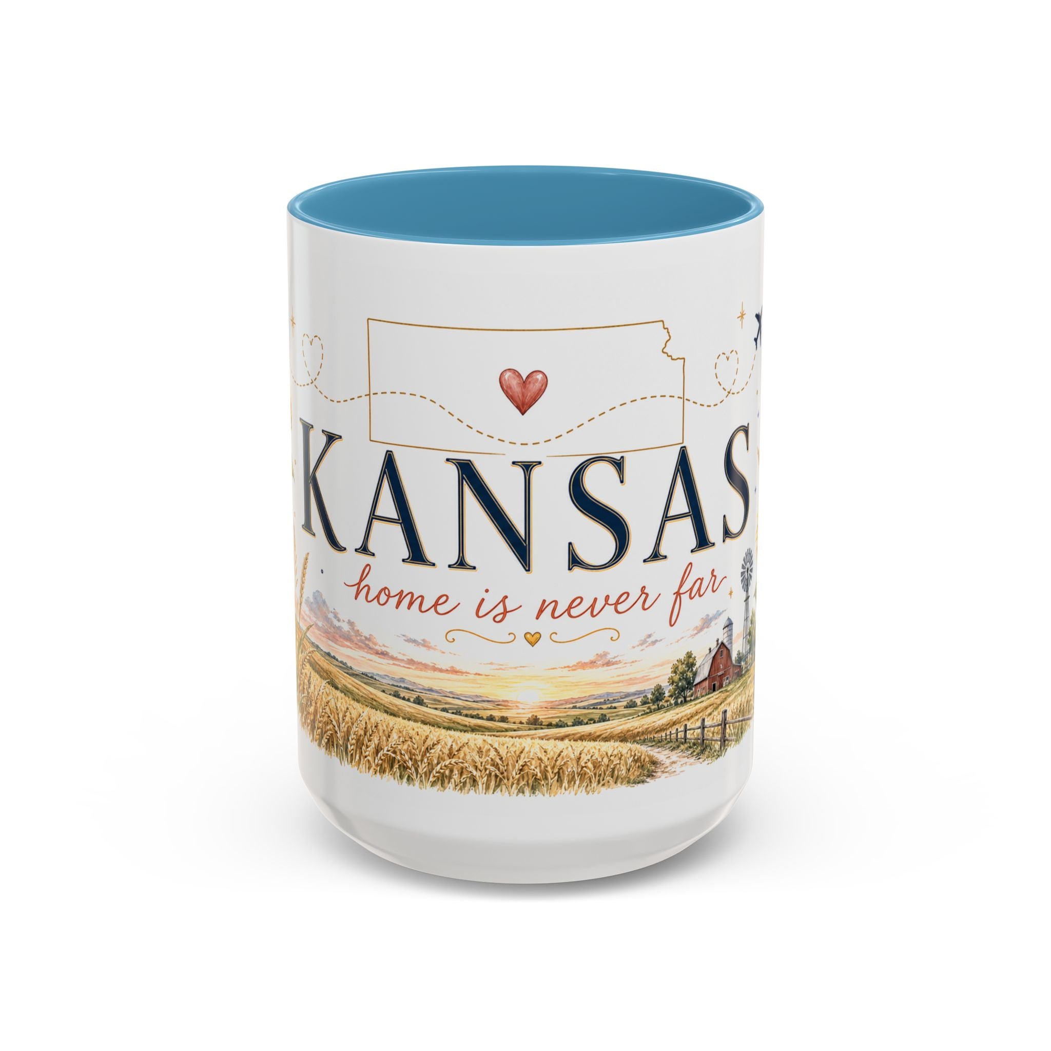 Kansas Home State Mug | Sunflower Prairie Landscape Coffee Cup