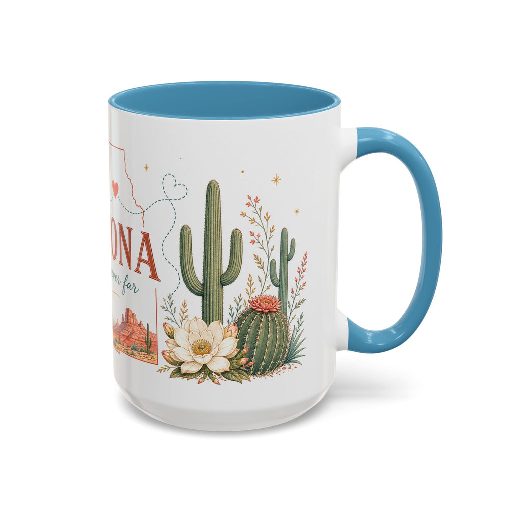 Arizona State Map Mug | Desert Landscape, Botanical Accents, Homesick Gift