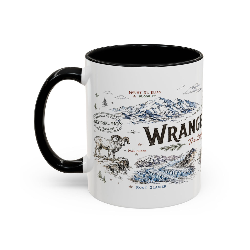 Wrangell-St. Elias National Park Coffee Mug | Alaska Wilderness Climbing Gift | Accent Color Ceramic 11oz 15oz