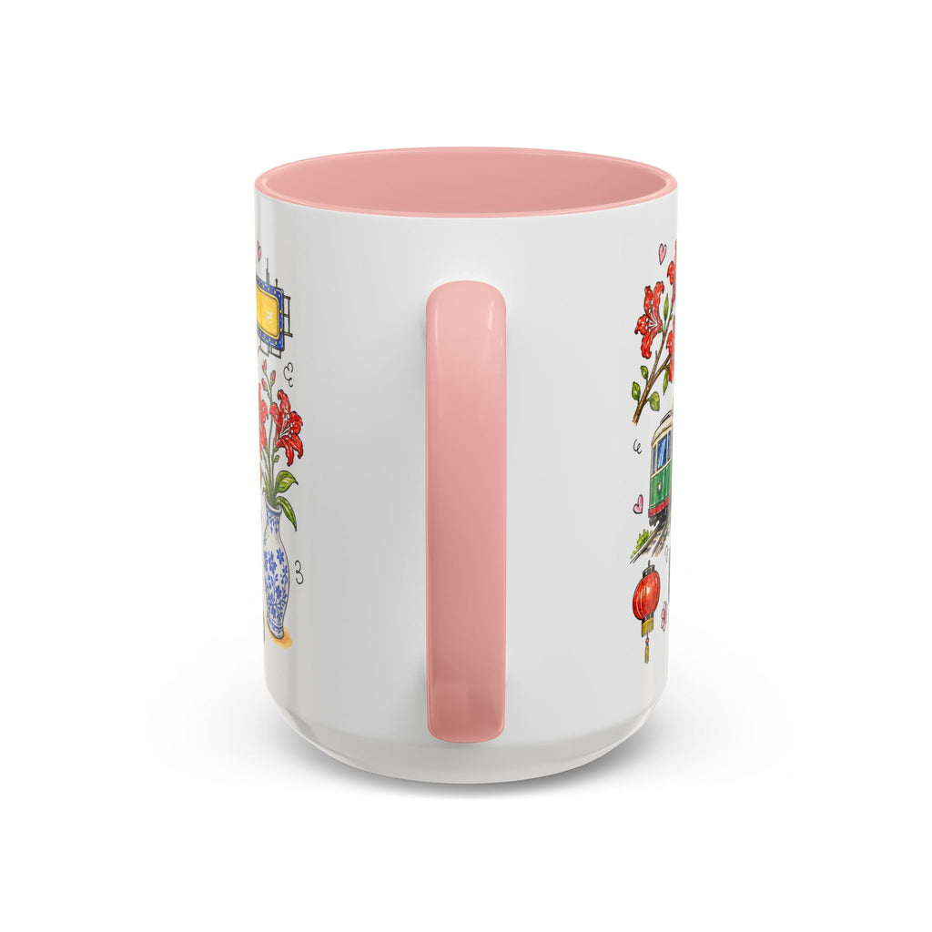 Hong Kong Illustrated Travel Mug | City Souvenir Accent Coffee Mug | 11oz 15oz Ceramic Cup