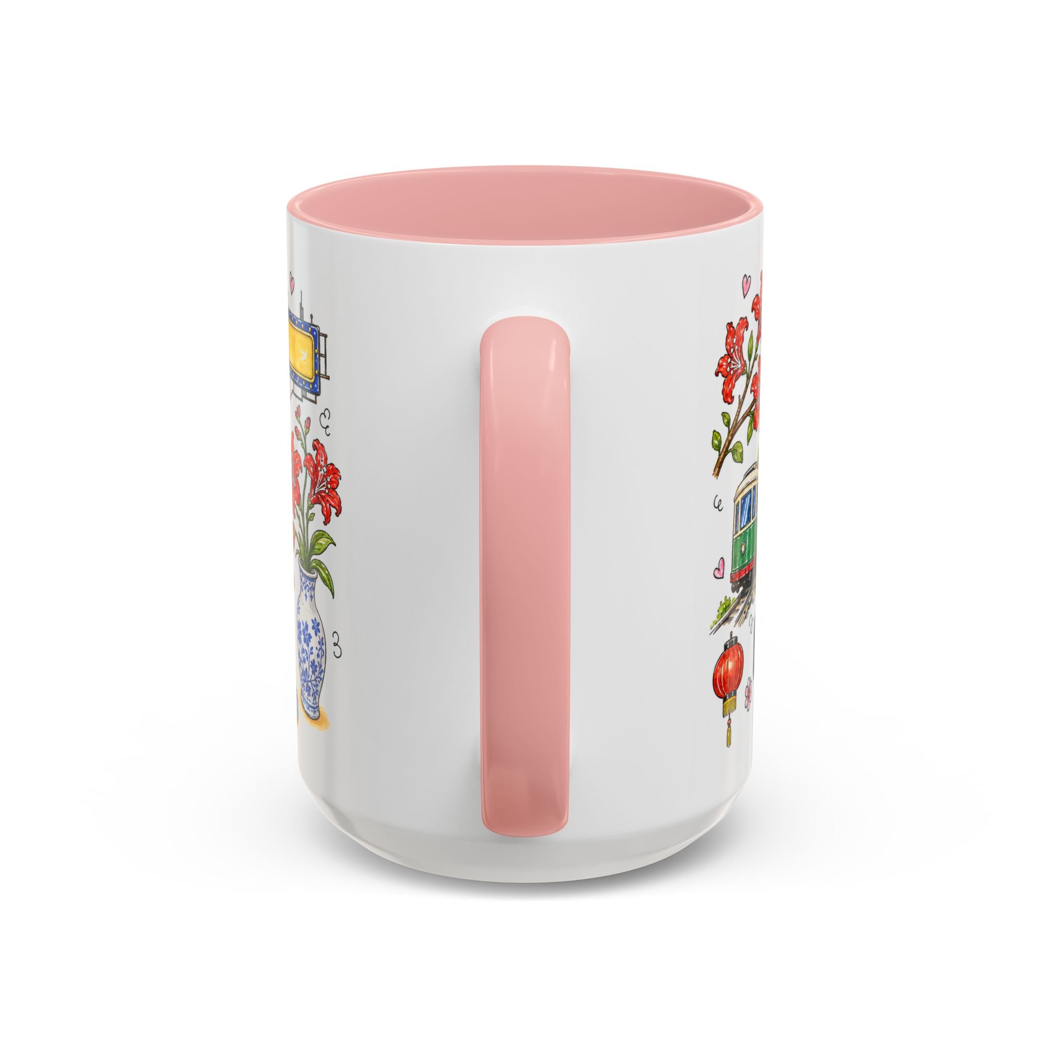 Hong Kong Illustrated Travel Mug | City Souvenir Accent Coffee Mug | 11oz 15oz Ceramic Cup