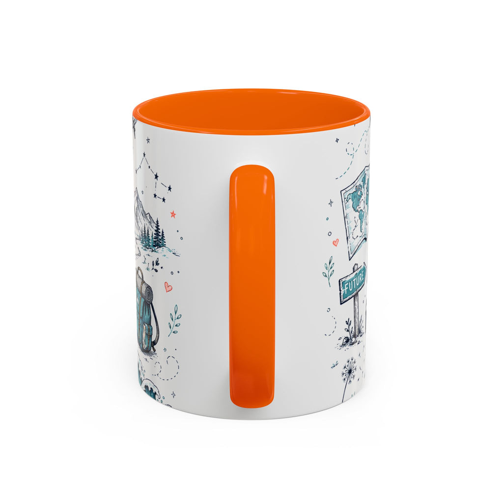 Adventure Awaits Coffee Mug | Class of 2026 Graduation Gift | Accent Color Ceramic 11oz 15oz