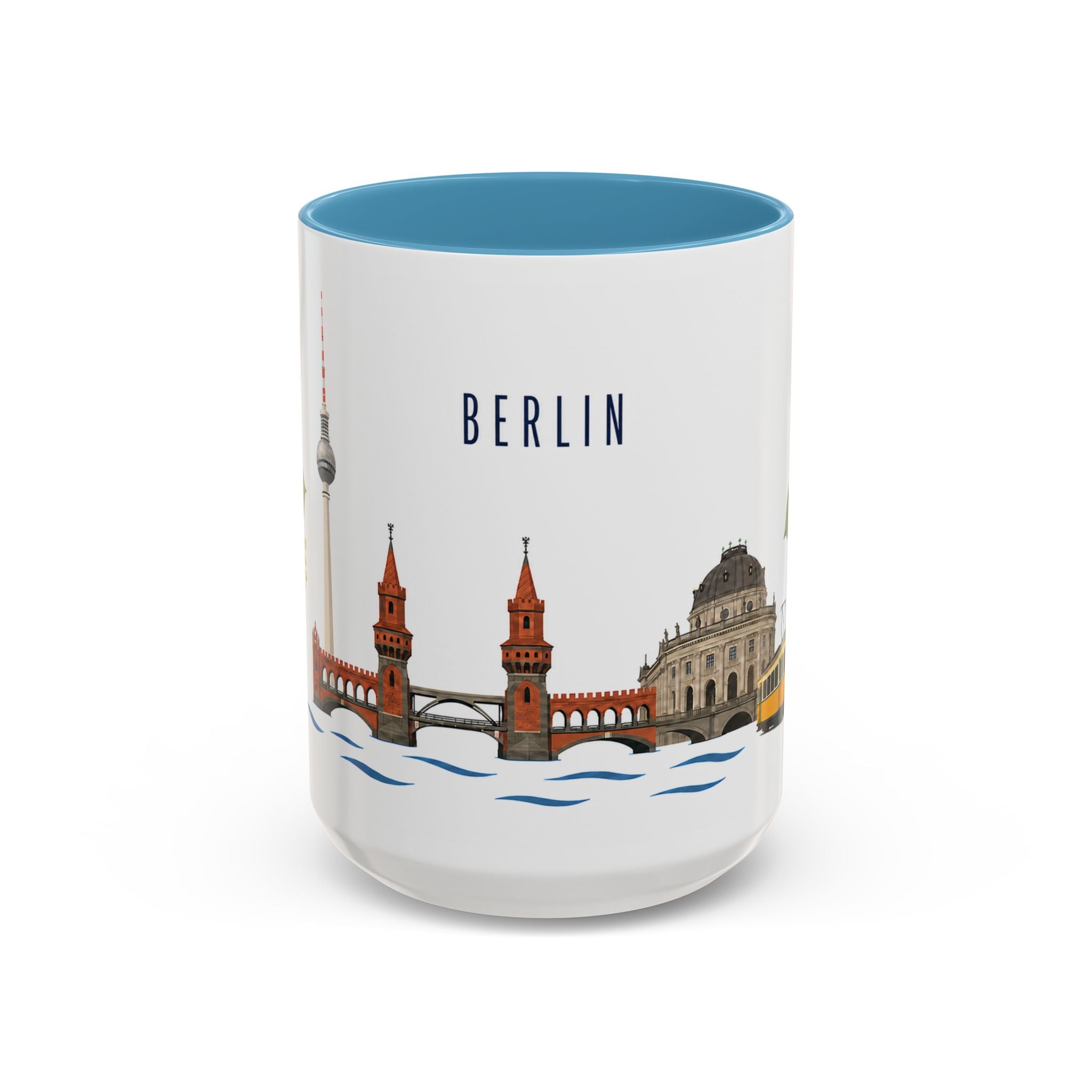 Berlin Coffee Mug | Germany Travel Souvenir | Porcelain Decal City Gift | 11oz 15oz Accent Mug