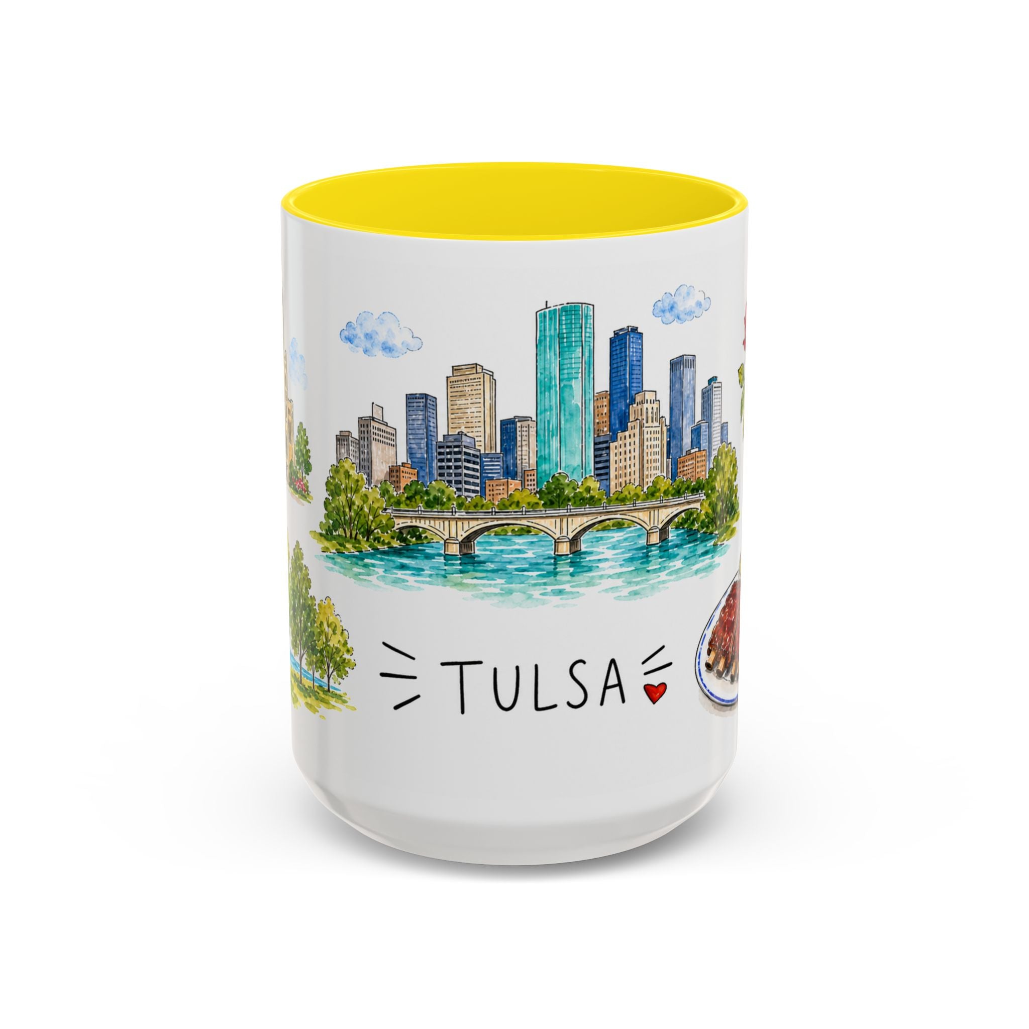 Tulsa Illustrated Travel Mug | City Souvenir Accent Coffee Mug | 11oz 15oz Ceramic Cup