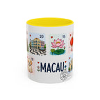 Macau Coffee Mug | Postage Stamp Collage Mug | Travel Souvenir Accent Cup 11oz 15oz