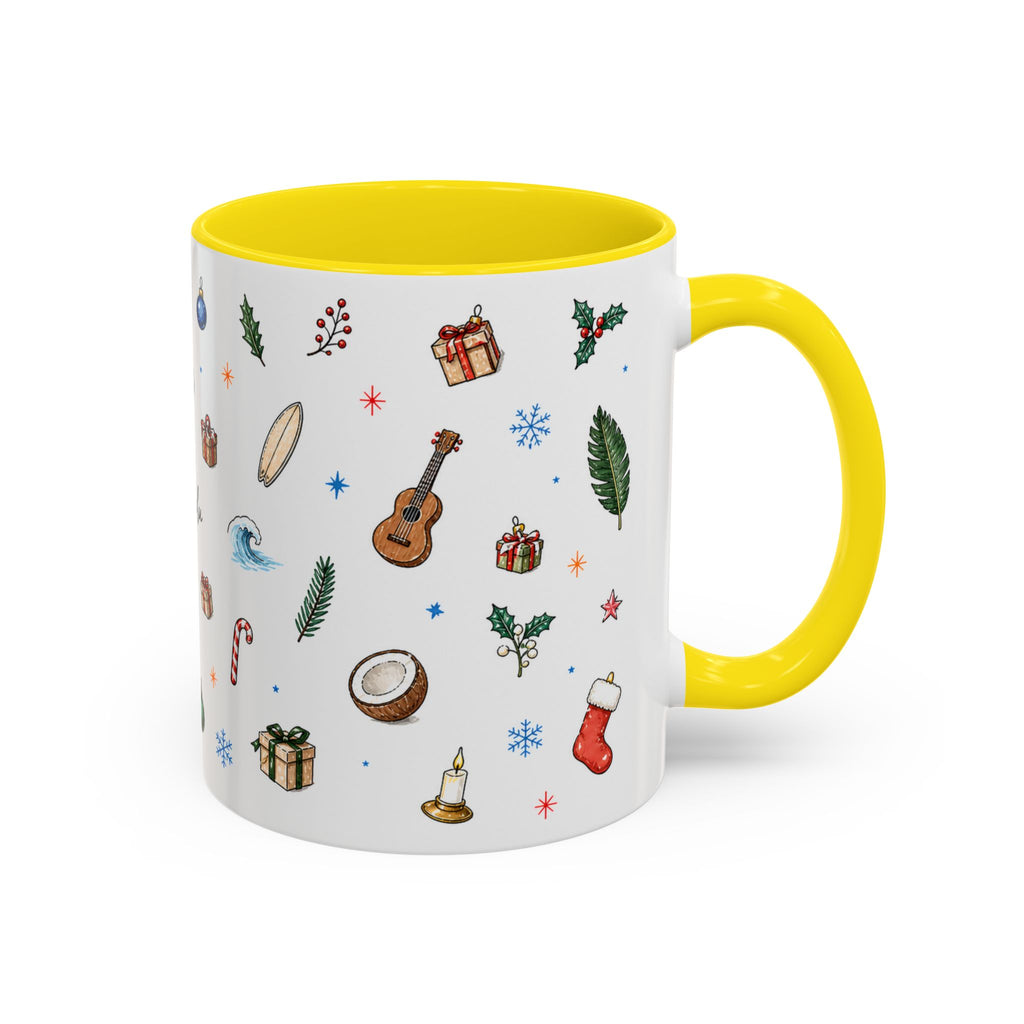 Honolulu Christmas Mug | Watercolor City Souvenir | Ceramic Coffee Cup (11oz 15oz)