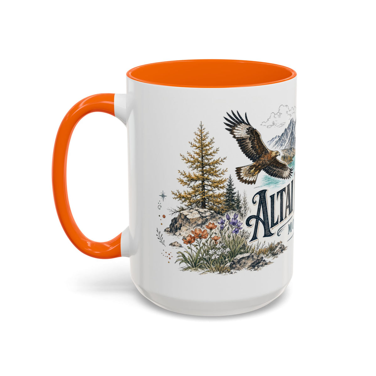 Altai Mountains Mug, Mongolia Travel Souvenir, Bucket List Gift, Accent Ceramic Coffee Mug 11oz 15oz