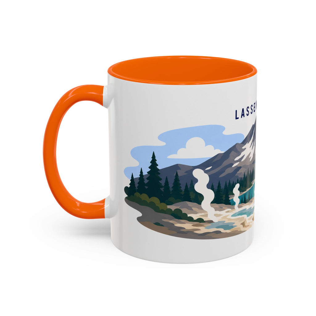 Lassen Volcanic National Park Coffee Mug | Solid Color Block Park Souvenir | 11oz 15oz Accent Mug