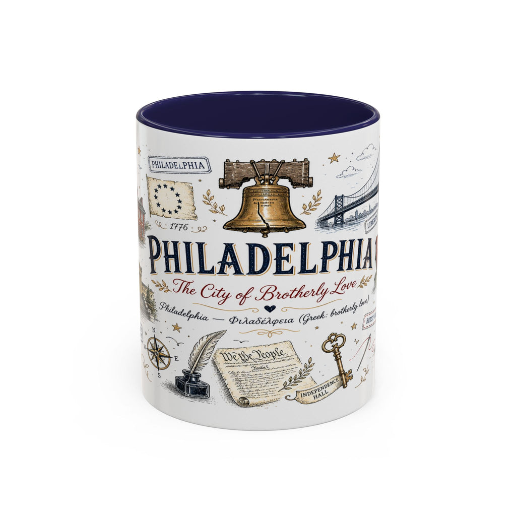 Philadelphia Coffee Mug | Pennsylvania Souvenir City Gift | Accent Color Ceramic 11oz 15oz