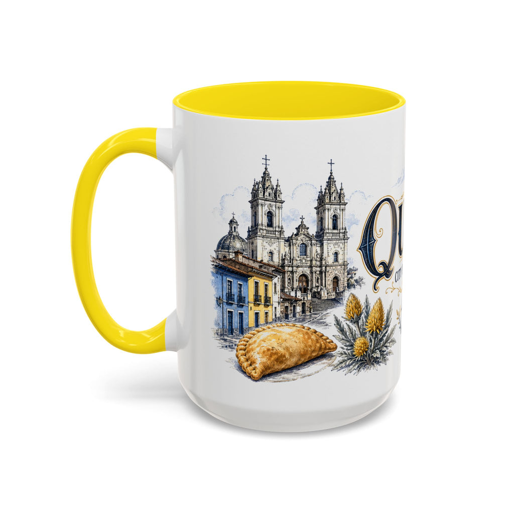 Quito Coffee Mug | Ecuador Travel Souvenir | Vintage Illustrated City Gift | 11 oz 15 oz Accent Mug
