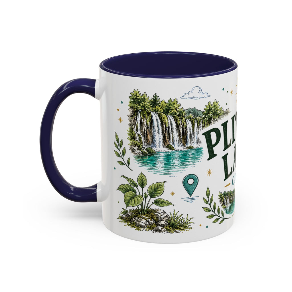 Plitvice Lakes Coffee Mug | Travel Destination Souvenir Gift | Accent Color Ceramic 11oz 15oz