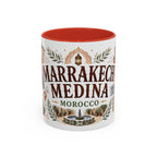 Marrakech Medina Coffee Mug | Travel Destination Souvenir Gift | Accent Color Ceramic 11oz 15oz