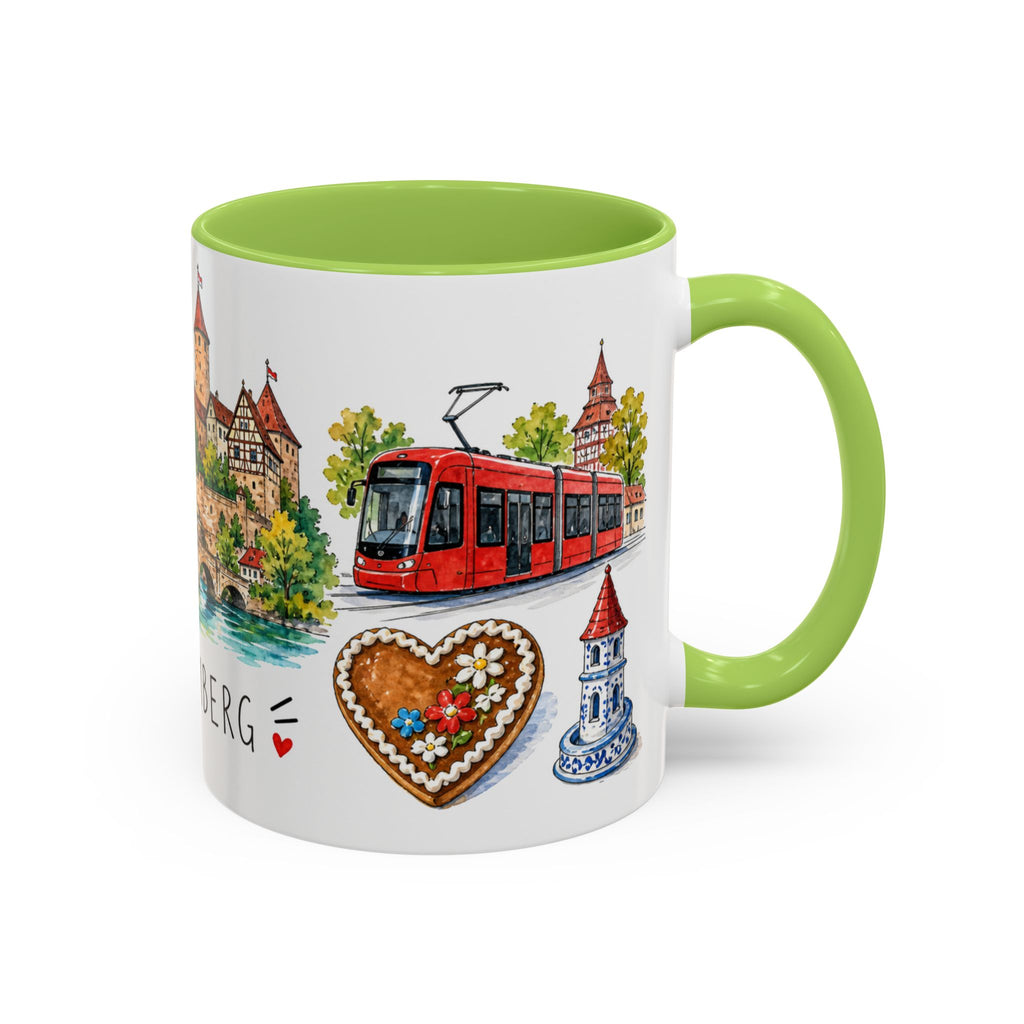 Nuremberg Illustrated Travel Mug | City Souvenir Accent Coffee Mug | 11oz 15oz Ceramic Cup