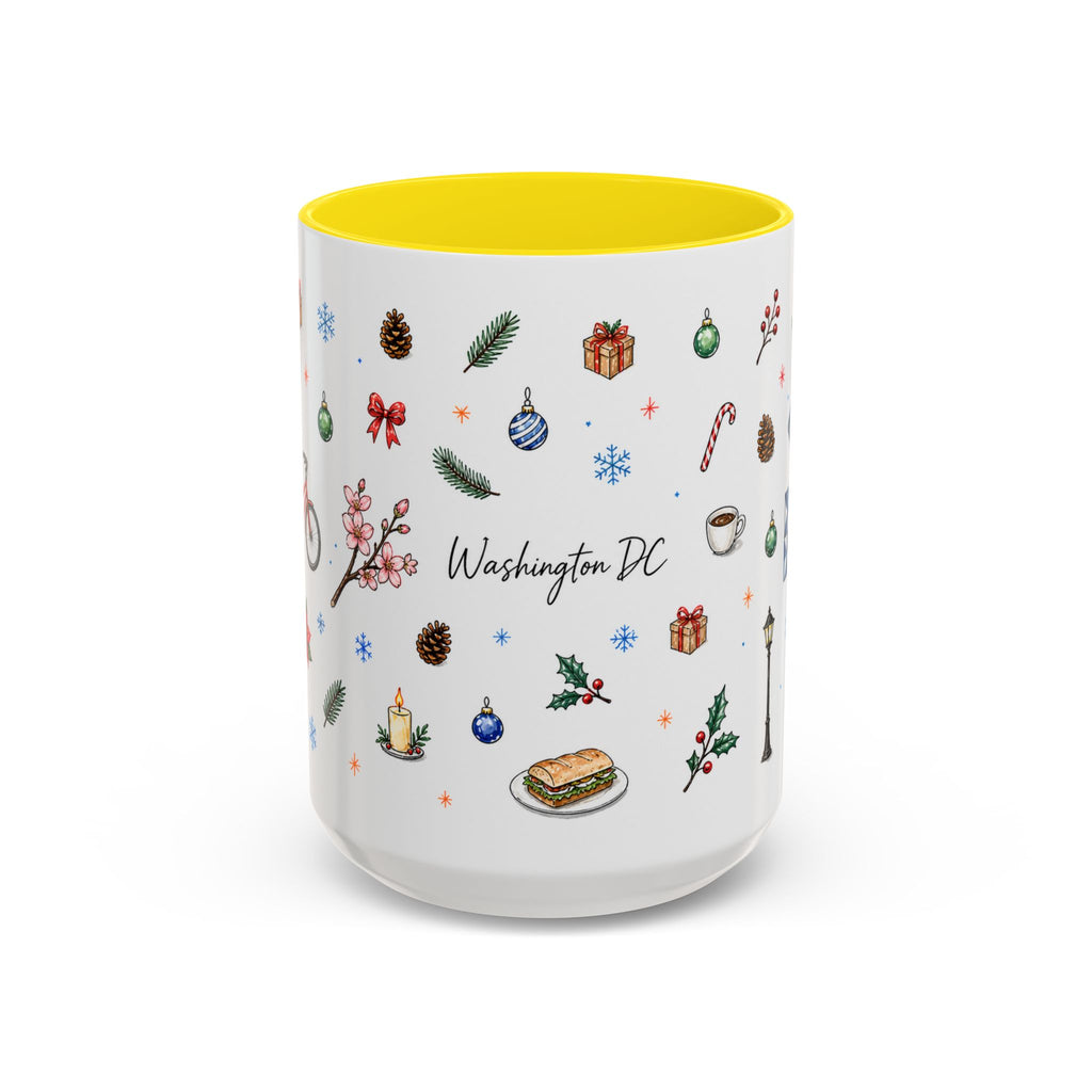 Washington DC Christmas Mug | Watercolor City Souvenir | Ceramic Coffee Cup 11oz 15oz
