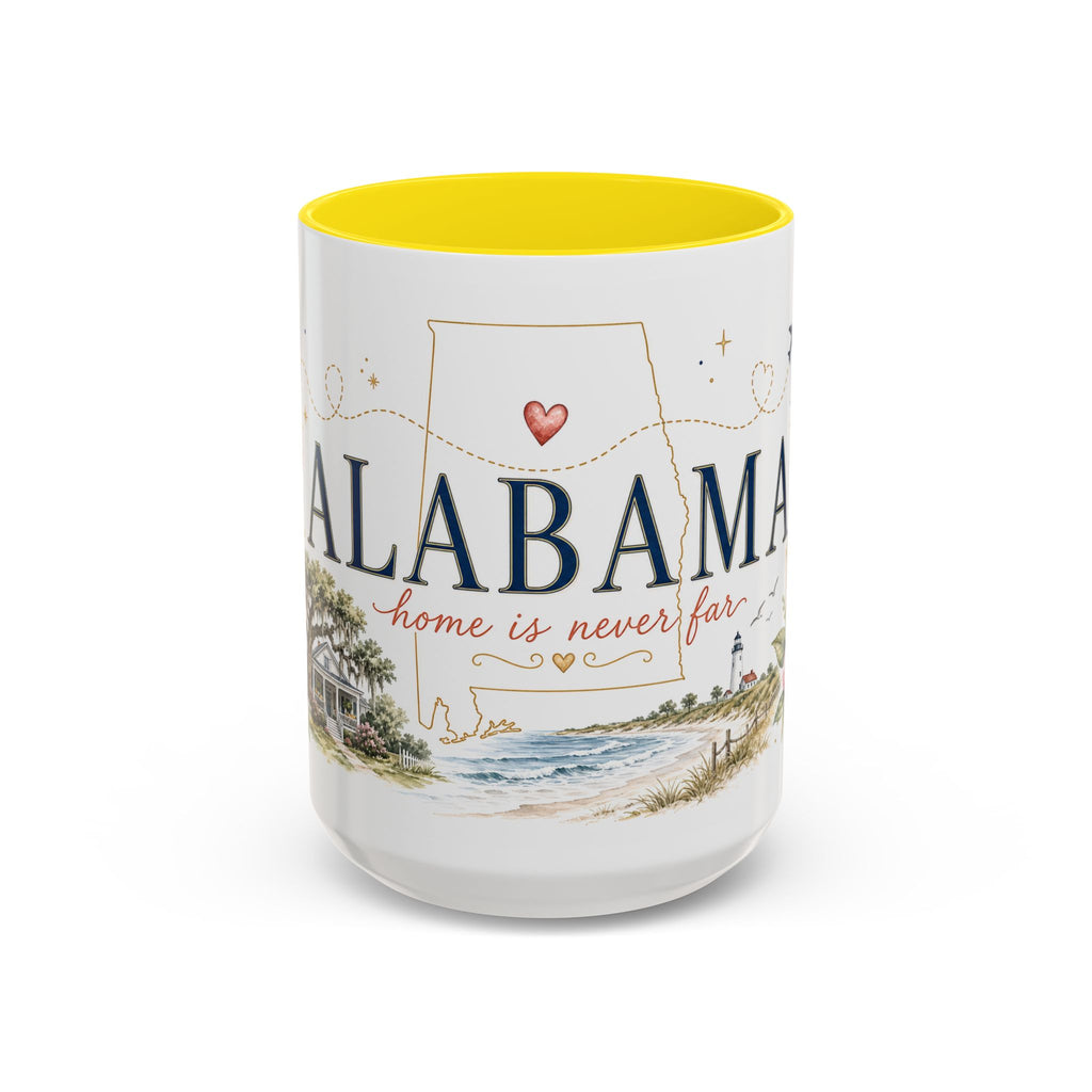 Alabama State Map Mug | Coastal Scenery, Botanical Accents, Homesick Gift