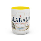 Alabama State Map Mug | Coastal Scenery, Botanical Accents, Homesick Gift