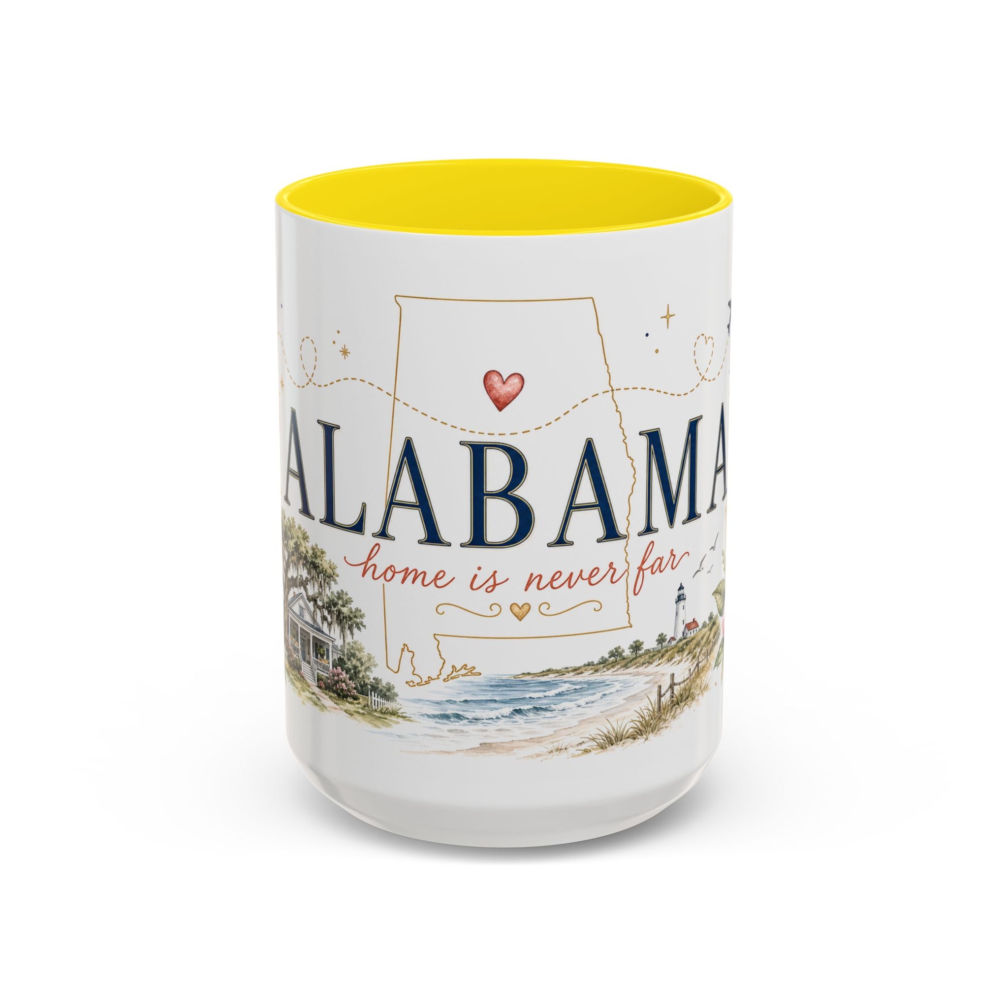 Alabama State Map Mug | Coastal Scenery, Botanical Accents, Homesick Gift