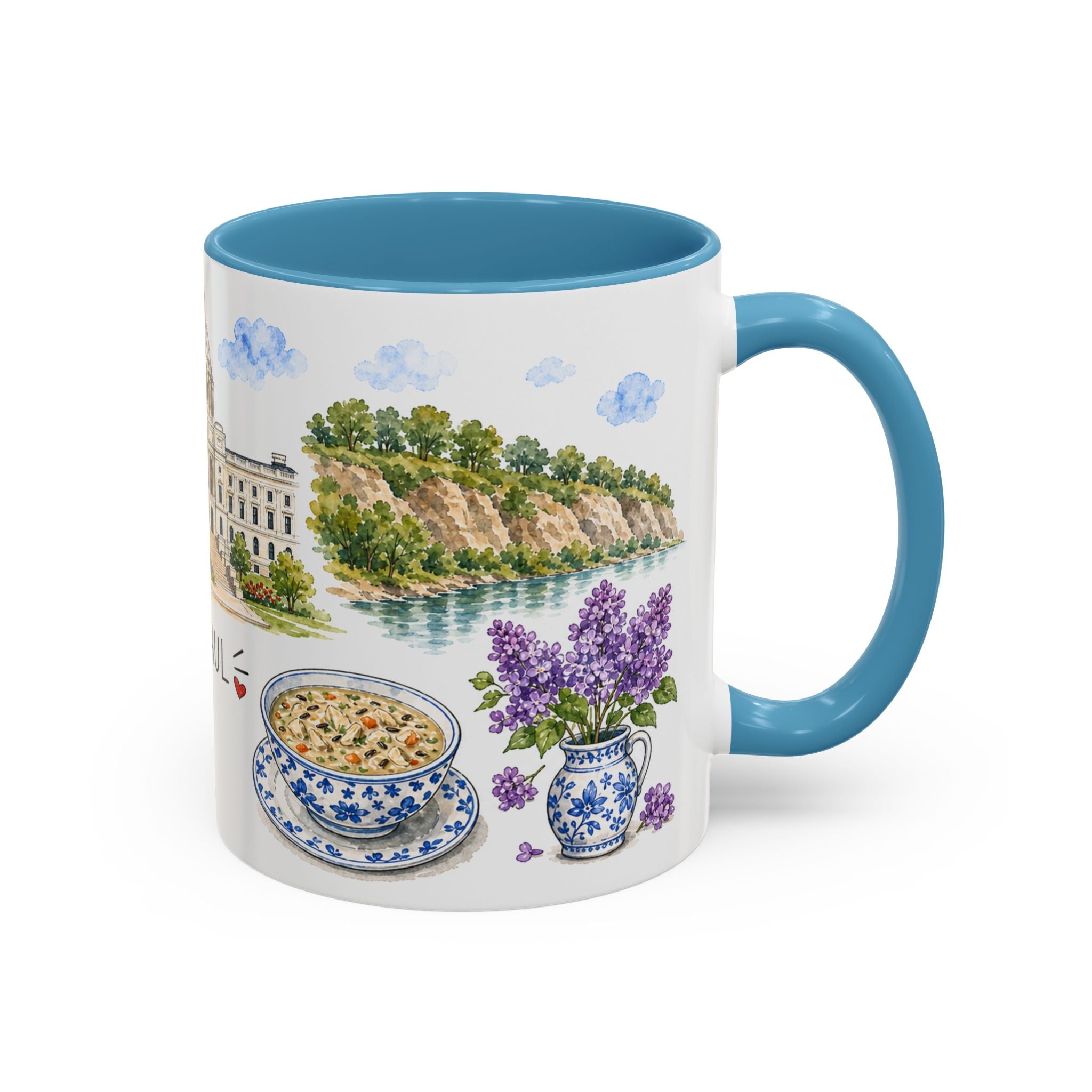 St. Paul Illustrated Travel Mug | City Souvenir Accent Coffee Mug | 11oz 15oz Ceramic Cup