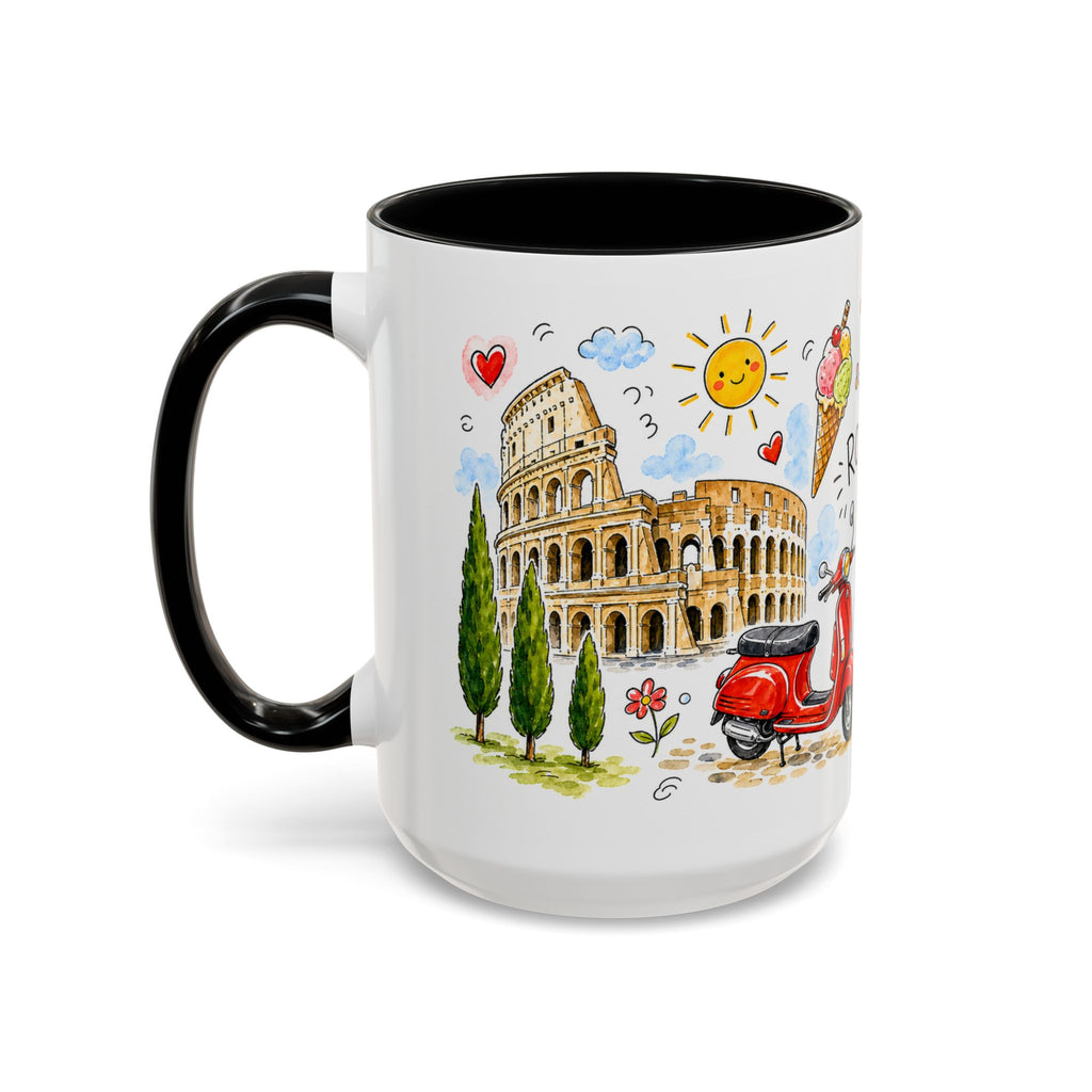 Rome Travel Mug | European City Souvenir Accent Coffee Mug | 11oz 15oz Ceramic Cup