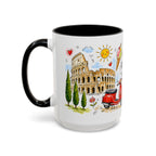 Rome Travel Mug | European City Souvenir Accent Coffee Mug | 11oz 15oz Ceramic Cup