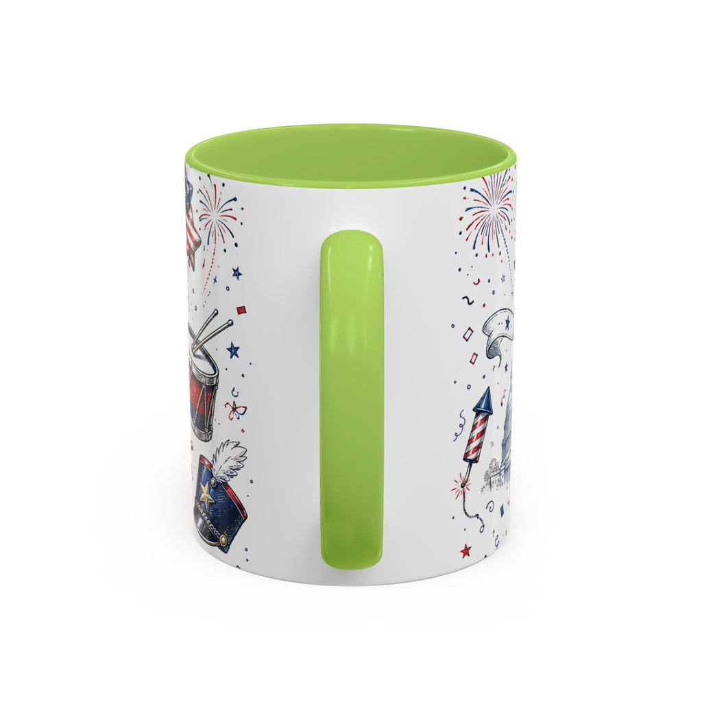 Stars and Stripes Forever Coffee Mug | Patriotic 4th of July Gift | Accent Color Ceramic 11oz 15oz